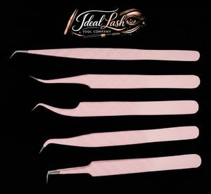 Pince à épiler pour cils en acier inoxydable de haute qualité, 90 degrés, pointue, avec embout en fibre, pour extensions de cils - Product Image 2