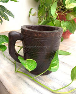 Chopes à bière et tasses à boire en bois artisanales de la meilleure qualité, tasses en céramique d'Inde - Product Image 2