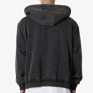 Top Selling Custom Logo Thick Fleece 3D Embroidery 100% Cotton Blank Hoodies Warm Windproof Zipper Oversize Gothic Winter Men's - Product Image 4