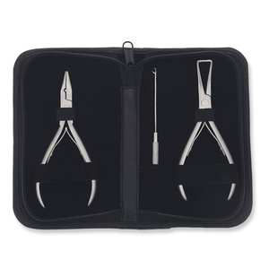 High Quality Hair Extension Tools <b>Set</b> Surgical Grade Stainless Steel Experts Use Extension <b>Pliers</b> <b>Set</b> With Leather Case - Product Image 6