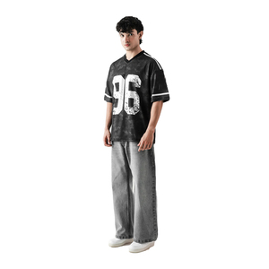 Camiseta de Fútbol Americano con Cuello en V para Hombre, Número 96 Estampado, Corte Holgado, Manga Corta, Poliéster Transpirable, Ropa Deportiva para Todas las Temporadas - Product Image 3