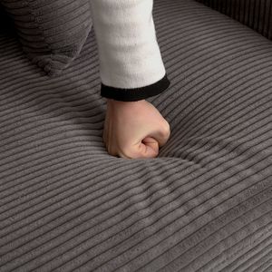 Divano a U in Tessuto Corduroy a 3 Posti, Seduta Profonda Oversize, 2 Poggiapiedi Mobili, Comodo Divano Cloud per Soggiorno - Product Image 5