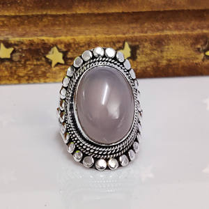 Natural Rose <b>Quartz</b> <b>Ring</b> Handmade Gemstone Jewelry Healing Crystal Statement <b>Ring</b> Unique Gift - Product Image 2