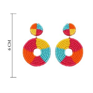 Pendientes de Aro con Cuentas Bordadas de Primera Calidad para Bodas, Fiestas, Pendientes Étnicos Personalizados, Accesorios de Joyería de Moda - Product Image 3