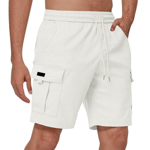 High Quality Men's Casual Mid <b>Cargo</b> Shorts Cotton <b>White</b> Color Lightweight Solid Pattern Outdoor Quick Dry Eco-Friendly - Product Image 2