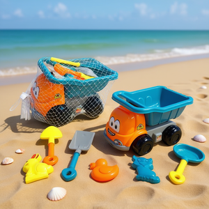 Set di giocattoli da spiaggia per camion, 6 pezzi, con stampo per pala e cestino per bambini, per giocare sulla sabbia - Product Image 3