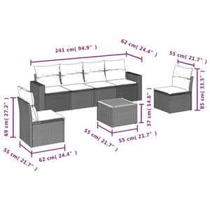 Set Divano da Giardino Beige Marrone - Product Image 3
