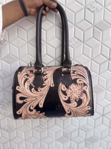 Elegant Hand Tooled Carving Leather Speedy Handbag New Trending Gypsy Boho Shoulder Handmade Western Stylish Women Uses Bag - Product Image 1