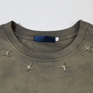 2026 wholesale High Quality Custom Vintage <b>Distressed</b> Acid Wash T-Shirt for Women's 100% Cotton Crew Neck Streetwear Breathable - Product Image 4