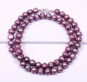 Collier ras du cou rond en perles d'eau douce violettes naturelles, 8MM, collier en perles d'eau douce authentiques, bijoux de mode pour femmes - Product Image 4