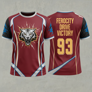 Camiseta Deportiva de Poliéster con Estampado por Sublimación Ferocity Drive Victory 93, Manga Corta, Unisex, Ajustada, de Secado Rápido - Product Image 1