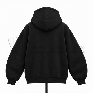 Custom <b>Black</b> <b>Zip</b> <b>Up</b> <b>Hoodie</b> Men Oversized Streetwear <b>Hoodie</b> Lining OEM ODM Wholesale Manufacturer Supplier - Product Image 2