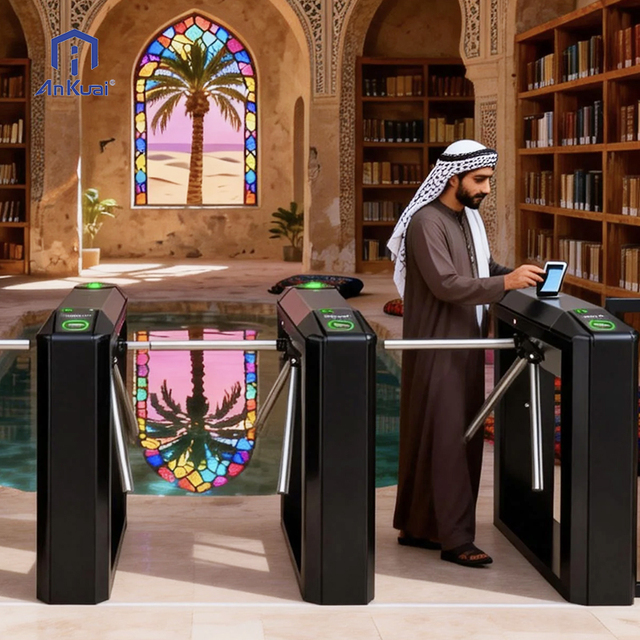 ODM Service 30 Persons/Minute Biometric 304 Stainless Steel Tripod Turnstile Access Control System for Schools Libraries