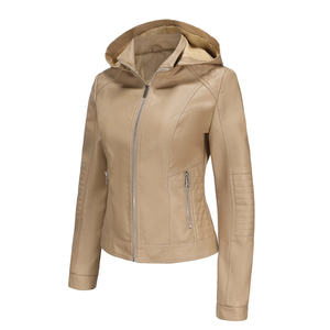Premium Quality Fashion Style Casual Wear Leather Classic Outer Wear Breathable Windproof Women Leather Jacket - Product Image 2