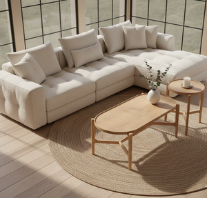 Minimalist Kara Set Teakwood Artisanal Crafted Sophisticated <b>Oval</b> <b>Coffee</b> <b>Table</b> Pair Functional Decor Modern Outdoor - Product Image 3