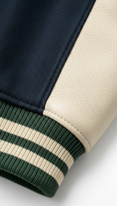 Ropa al por Mayor con Mangas de Cuero Estilo Americano Sostenible, Impresión por Sublimación, Diseño Original Universitario - Product Image 5