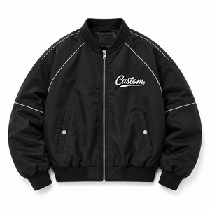 Custom <b>Men's</b> Everyday Bomber <b>Jacket</b> Comfortable Lightweight Outerwear with Practical Side Pockets - Product Image 1