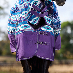 Nouvelles couvertures imperméables pour écuries de chevaux avec logo personnalisé, en tissu de coton respirant, séchage rapide, toutes saisons, pour la course, à bas prix - Product Image 5