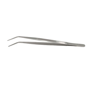 Pince de cuisine professionnelle SIGAL en acier inoxydable argenté, à pointe fine et coudée pour l'assaisonnement et la présentation culinaire - Product Image 6