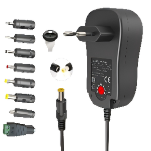 Adaptateur secteur universel AC/DC 3-12V 15W, alimentation DC réglable 0,6A max, 6 embouts, câble de 1,5 m, CE RoHS - Product Image 2