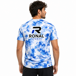 เสื้อยืดผู้ชาย RONAL SPORTS ลายพิมพ์สไตล์สปอร์ต ทรงปกติ คอโอ แขนสั้น ผ้าโพลีเอสเตอร์ 100% ซักแล้วแห้งเร็ว ระบายอากาศได้ดี - Product Image 4