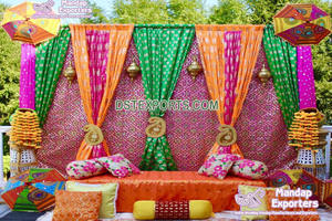 Belle toile de fond pour Sangeet décor de scène décor de mariage rideaux brodés mariage indien Sangeet rideaux - Product Image 5