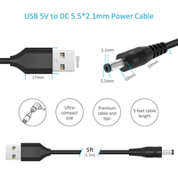 Cable de Alimentación de 5V CC, USB a CC 5.5*2.1mm, con 10 Puntas para Router, Luz LED, Mini Ventilador, Altavoz Bluetooth y Más Dispositivos de 5V
