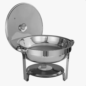 Luxury Stainless Steel Round Chafer Fuel Powered <b>Food</b> Warmer Serving Dish for Hotel Restaurant Banquet - Product Image 3