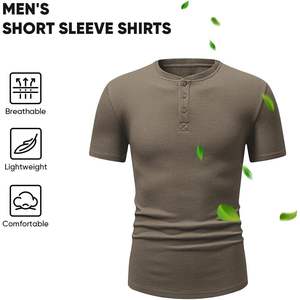 T-shirt en coton gaufré pour homme, manches longues, col rond, thermique, décontracté, léger, respirant, coupe ajustée, pull-over - Product Image 4