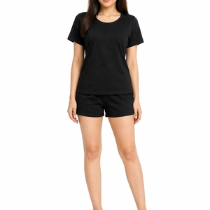 T-shirt en coton pour femme, col rond, manches courtes, personnalisable avec logo, style décontracté, vente en gros, fabricant OEM ODM - Product Image 1