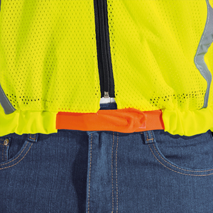 Hi Vis Mesh Bomber <b>Jacket</b> Fluorescent Reflective Safety Workwear Breathable <b>Construction</b> Uniform Summer Safety Coat OEM - Product Image 6