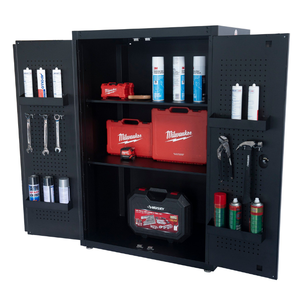 Matte Black Powder Coated Steel 2 <b>Drawer</b> <b>Tool</b> <b>Cabinet</b> Family keywords: for Garage Workshop Storage Use - Product Image 5