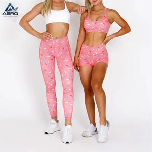 Meilleurs shorts de yoga pour femmes en tissu doux et flexible, rose, à motif de paillettes, respirants, à séchage rapide, taille haute, sublimation - Product Image 5