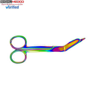 Tijeras para Vendajes Lister de 5.5 Pulgadas, Tijeras Manuales de Acero Inoxidable de Grado Médico, Acabado de Titanio Arcoíris Multicolor, Cuchillas Afiladas - Product Image 2