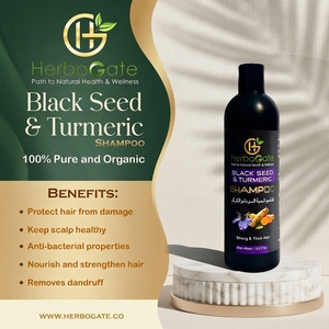 Premium Natural <b>Black</b> Seed & Turmeric <b>Shampoo</b> Herbal Hair Care Formula Gentle Cleansing Soft Texture Daily Hair Wash OEM - Product Image 3