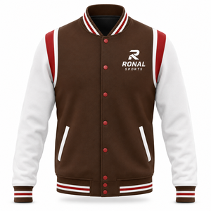 Custom Baseball Letterman Varsity <b>Jacket</b> for <b>Men</b> Wool Body Genuine Leather Sleeves College <b>Jacket</b> With Embroidered Logo 2026 - Product Image 1