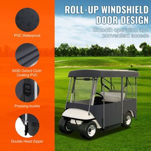 Copertura Universale in Poliestere Resistente al Sole per Golf Cart, Adatta a Modelli 2+2 Passeggeri, Compatibile con Modello DUS - Product Image 5