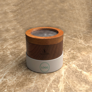 Round Wooden <b>Bakhoor</b> Burner Modern Dual Tone Arabic <b>Oud</b> Incense Holder Cylinder With Metal Mesh Screen For Home Decoration - Product Image 1