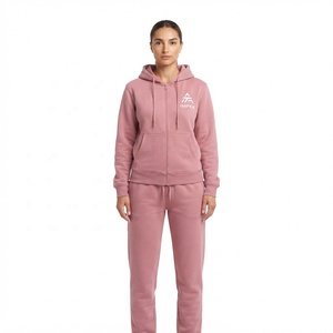 Conjunto de Sudadera con Capucha y Pantalones Deportivos de Algodón Teñido con Hilo Bordado para Mujer, con Bordado Frontal, Informal de Invierno, de Forro Polar - Product Image 2