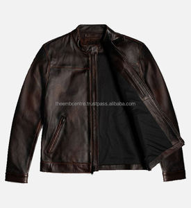 Top Trending Transpirable y Cómodo Precio al por mayor Moda de invierno Oem Diseños Chaqueta de cuero genuino para hombres - Product Image 2
