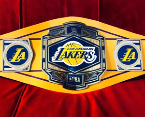Cinturón de Campeonato Cómodo de los Angeles Lakers, Campeones del Mundo, Modelo Legacy, de Cintura Alta, con Forro de Cuero PU y Aleación de Zinc de 2mm y 4mm - Product Image 1