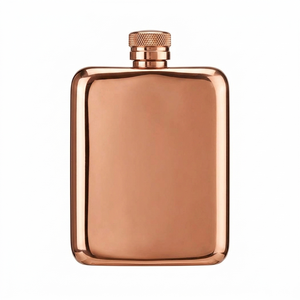 Gourde de poche en cuivre de qualité supérieure 6oz, étanche avec bouchon à vis, portable, pour whisky, cadeau pour hommes, garçons d'honneur, cadeaux de voyage - Product Image 1