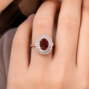 Anillo de Compromiso y Boda de Oro de 14 Quilates con Diamante Ovalado de Estilo Étnico, Chapado en Rodio, Joyería Personalizada OEM ODM - Product Image 3