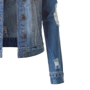 Women Denim Jacket Vintage Washed Blue Casual Stylish Fashion <b>Coat</b> Custom Apparel with custom size and logo OEM - Product Image 5
