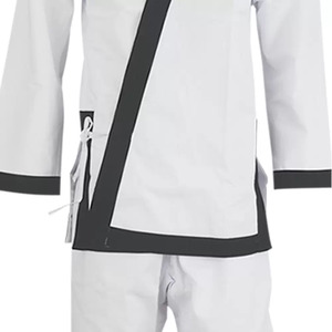 Durable Karate Gi Uniform Set Made from Soft Comfortable Breathable Cotton Blend Fabric with Reinforced Collar and <b>Knees</b> - Product Image 5