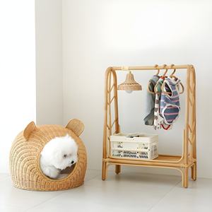 Organisateur et présentoir de vêtements pour enfants en rotin, support de rangement ouvert en canne de qualité supérieure - Product Image 6