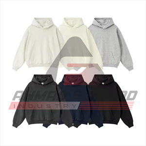 Sweat-shirt à capuche en coton tricoté ample style streetwear personnalisable pour l'hiver et l'été - Product Image 3