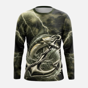 Chemise de pêche en polyester 100% anti-UV, respirante, séchage rapide, sublimation - Product Image 5
