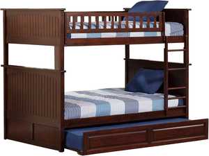 Cama litera doble de madera maciza de pino, diseño tradicional TNT, duradera, no plegable, con escalera y 2 cajones, acabado en marrón espresso, Binh Duong - Product Image 5