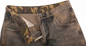 Pantalones Cargo de Mezclilla Marrón para Hombre de Naimat Abbas Industries, Cintura Alta, Corte Relajado, Múltiples Bolsillos, Impermeables, Estilo Urbano - Product Image 6